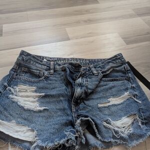 American Eagle Blue Distressed Denim Shorts